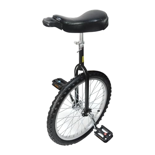 Monocycles : uyoyous Monocycle de 20 pouces - Monocycle - Réglable en hauteur - Robuste - Pour adultes et enfants - Sport d'extérieur - Noir - Unisexe