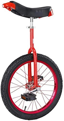 Monocycles : Vélo d'équilibre, vélo d'équilibre monocycle réglable à Une Roue, Accessoires d'acrobatie antidérapants, vélo d'exercice de compétition, Selle Ergonomique profilée, Cadeau (18 Pouces Rouge)