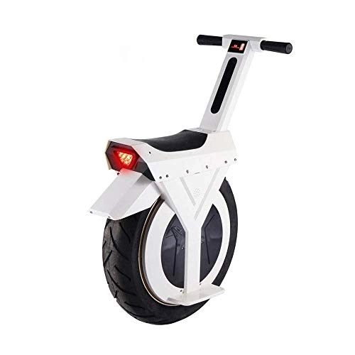 Monocycles : YUHT 60V 7.8Ah 500W Self Balance Scooter électrique Monocycle One Wheel Moto Scooter Monowheel Brouette Skateboard (Couleur: Blanc, Taille: 30KM) Monocycle