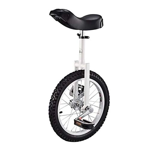 Monocycles : YYLL Monocycle Roue Libre Stand - Selle réglable en Hauteur, monocycle Blanc for Jonglerie / Divertissant Sports de Plein air, 16 / 18 / 20 Pouces (Color : White, Size : 16Inch)