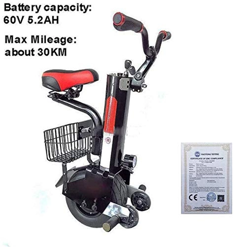 Monocycles : ZHANGDONG Auto-équilibrage Unique Roues Batterie Moto électrique 500W Intelligente de 10 Pouces Scooter électrique monocycle (Taille: 45km)