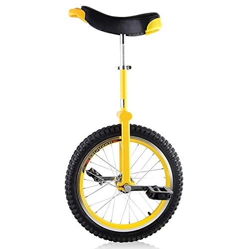 Monocycles : ZHIRCEKE Vélo monocycle garçons pour garçons avec 16 Pouces / 18 Pouces / 20 Pouces de 24 Pouces, Adulte Gros Enfants Unisexe débutants pour Adultes Jaunes, Charge 150 kg, 16in