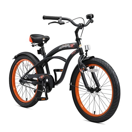 Vélos Cruiser : BIKESTAR Vélo Enfant pour Garcons et Filles de 6 Ans | Bicyclette Enfant 20 Pouces Cruiser avec Freins | Noir