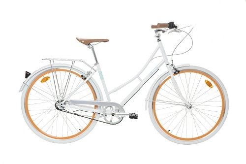 Vélos Cruiser : Fabric City - Vélo de Ville avec Panier, Interne 3 Vitesses Shimano, Femme Hollandais City Bike, 5 Couleurs, 14kg (White Whitechapel)
