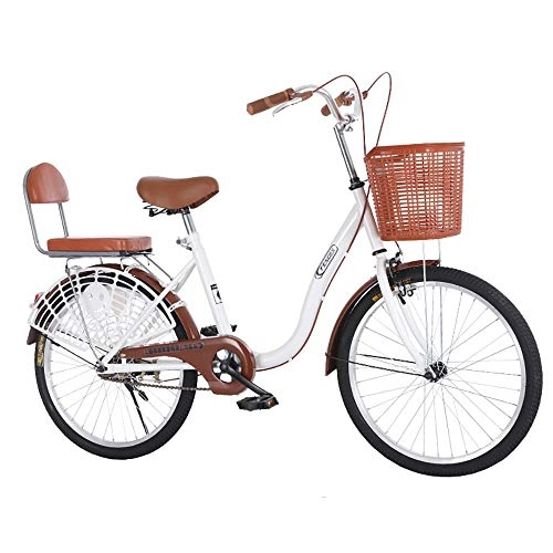 Vélos Cruiser : MLSH Vélos de Banlieue for Dames d'époque, 20 ', 22', 24 ', vélos de Voyage en Plein air dans Les Rues de la Ville, Bicyclette d'étudiant Urban Retro Travel, Noir (Size : 20 inch)