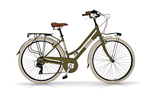 Vélos Cruiser : Via Veneto AIRBICI Bicyclette rétro pour Femme Cadre en Aluminium - Olive