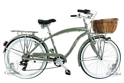 Vélos Cruiser : Vélo de Ville Canellini Cruiser vélo Dolce Vita by canellini Vintage Italy Bike citybike Shimano Aluminium Dolce Vita Homme (Vert)