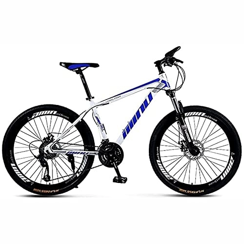 Vélos de montagnes : 21 / 24 / 27 Vitesse Vélo de montagne pour homme adulte 26" roue, vélo en acier à haute teneur en carbone, vélo de montagne à vitesse variable, Bleu, 24 speed