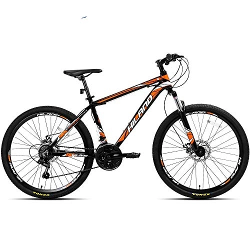 Vélos de montagnes : 26" 21 vitesses en alliage d'aluminium de vélo de suspension de vélo de montagne à double frein à disque (roue à rayons orange)