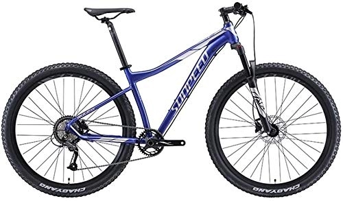 Vélos de montagnes : 9-Speed ​​Mountain Bikes, Adulte Big Wheels Hardtail VTT, Cadre en aluminium Suspension avant bicyclette, Mountain Trail Bike, Bleu