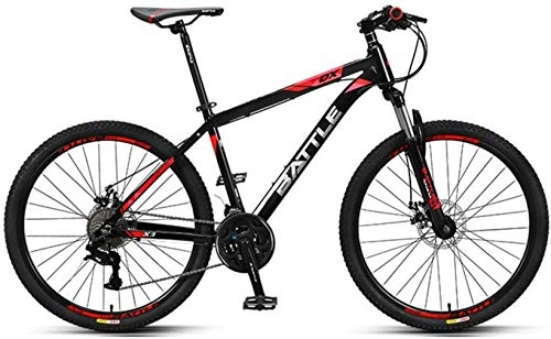 Vélos de montagnes : Adultes 26 pouces VTT 27 vitesses de VTT semi-rigide avec freins à disque, Unisexe Aluminium Mountain Bike, Gris, noir