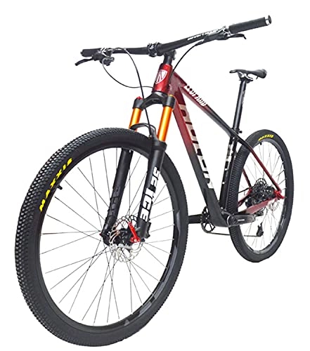Vélos de montagnes : ASEDF Vélo de Montagne en Carbone léger, 27, 5 / 29 Pouces 12 Vitesse MTB VTT VTT Vélo Hydraulique Vélo de Montagne en Fibre de Carbone Vélo de Montagne red-27.5in*17in