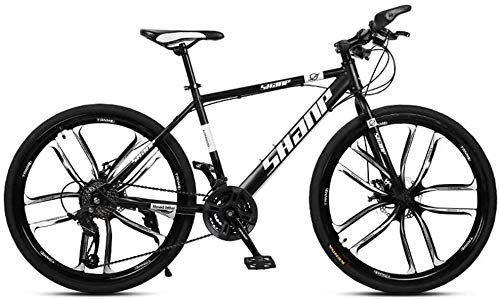 Vélos de montagnes : BECCYYLY Vélo de Montagne VTT, 24 / 26 Pouces Double Frein à Disque, Adulte VTT Pays Gearshift Vélo, VTT Semi-Rigide avec Assise réglable en Acier au Carbone, Bicyclette