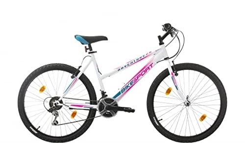 Vélos de montagnes : Bikesport Adventure 26 Pouces VTT 18 Vitesses, Vélo Fille et Femme adapté de 155 cm à 175 cm (Blanc)