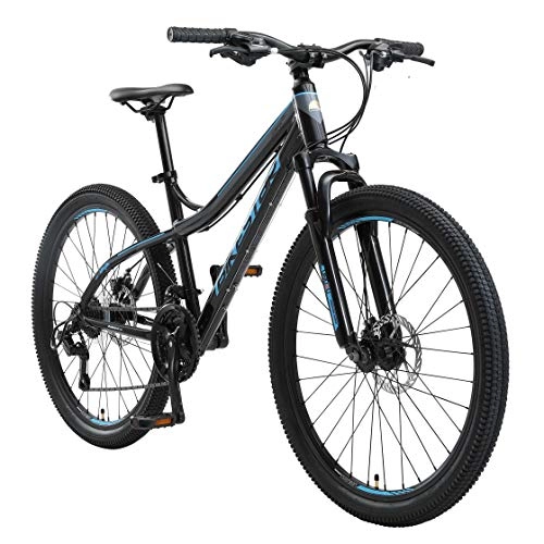 Vélos de montagnes : BIKESTAR VTT en Aluminium, Frein à Disque, 21 Vitesses Shimano, 26 Pouces | Mountainbike Suspension Avant Cadre 16 Pouces | Noir Bleu