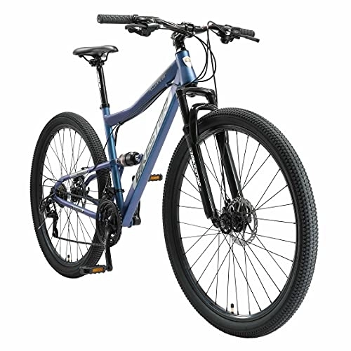 Vélos de montagnes : BIKESTAR VTT Vélo Tout Terrain, Frein à Disque, 21 Vitesses Shimano, 27.5 Pouces | Mountainbike Tout Suspendu Integral Cadre 17 Pouces | Bleu