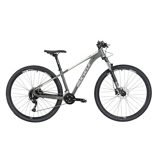 Vélos de montagnes : Biocycle Kols 29" - Velo Tout Terrain | Fabriqué en Aluminium - Velo VTT à 18 Vitesses | Freins à Disque Hydrauliques (S, Gris)
