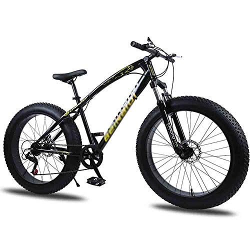 Vélos de montagnes : BMX Dirt Vélos de Route Vélo VTT Adulte Plage motoneige Vélos VTT for Les Hommes et Les Femmes 26En Roues Double Vitesse réglable Frein à Disque (Color : Black, Size : 24 Speed)