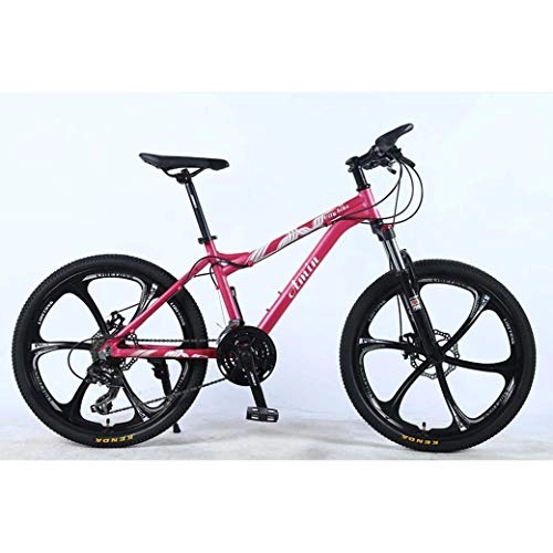 Vélos de montagnes : Chenbz 24 Pouces 27Speed ​​VTT for Adultes, léger en Alliage d'aluminium Plein Cadre, Suspension Avant Roue Femme Offroad Déplacement étudiant Adulte vélo, Frein à Disque (Color : Pink, Size : A)