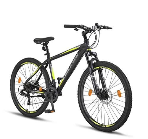 Vélos de montagnes : Chillaxx Vélo VTT Legend 24 et 26 pouces pour garçons, filles, hommes et femmes - 21 vitesses - Vélo VTT pour homme et femme - Aluminium (27, 5 pouces, noir et citron vert)