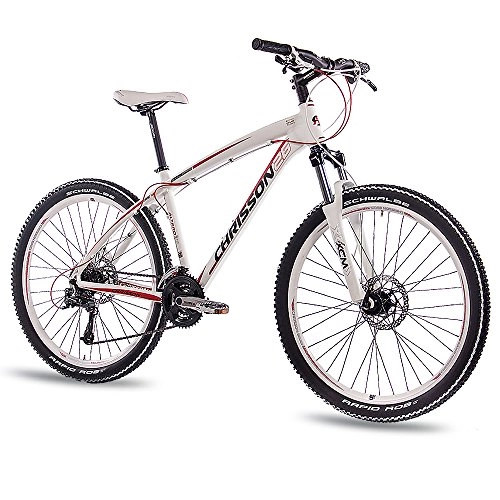 Vélos de montagnes : CHRISSON '26 pouces vtt en aluminium, VTT Vélo altero 2.0 Unisexe avec 24 g Deore 2 x Disk Hydr Blanc mat