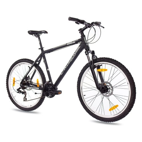Vélos de montagnes : CHRISSON 26" VÈLO VTT Mountainbike Aluminium TERIER avec 21 Vitesse Shimano TX Noir Matt (s) - 66, 0 cm (26 Pouces)