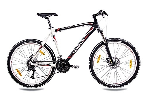 Vélos de montagnes : Chrisson VTT 26" tout terrain en aluminium avec 24G Deore noir blanc mat, 53 cm
