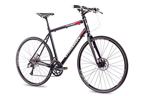 Vélos de montagnes : CHRISSON Vélo de cross 28" Roadgun 2.0 avec 18 vitesses Shimano Deore XT / SORA noir, taille du cadre : 50 cm