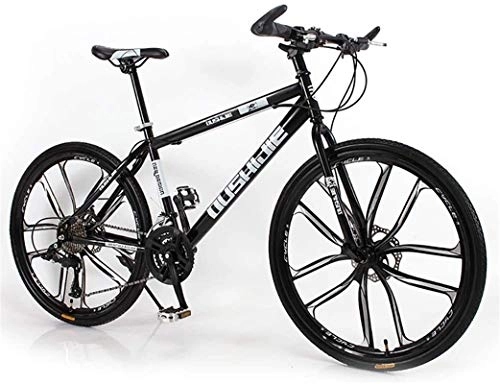 Vélos de montagnes : Commuter City Road Bike, 24 pouces Vélos de montagne Hommes, haute en acier au carbone Hardtail VTT, Vélo de montagne avec suspension avant réglable Siège, 21 / 24 / 27 / 30 vitesse, 10 Spoke , Unisexe