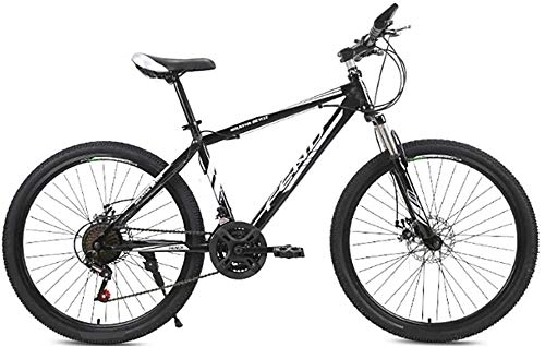 Vélos de montagnes : DX Vélo de route VTT double frein à disque pour homme et femme 21 vitesses 66 cm, Noir