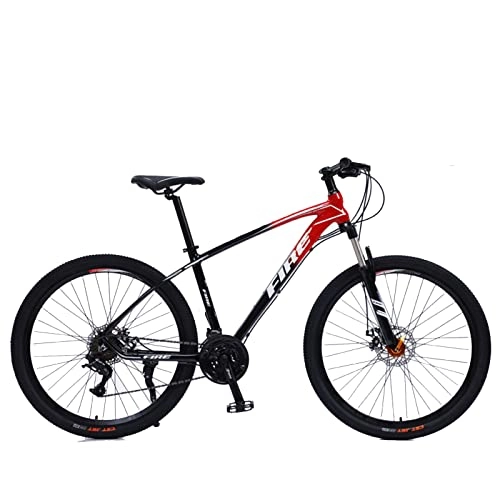 Vélos de montagnes : EASSEN Vélo tout-terrain pour adulte à 24 vitesses, cadre en alliage d'aluminium avec deux freins à disque mécaniques, pédales perlées, pour homme et femme, noir et rouge, 69, 8 cm