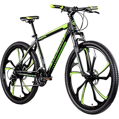 Vélos de montagnes : Galano 650B VTT Hardtail 27, 5" Primal Vélo de montagne (noir / vert, 48 cm)