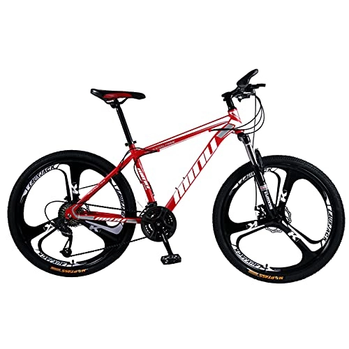 Vélos de montagnes : GREAT Vélo VTT, Vélo De Montagne, 26 Pouces Poignée Antidérapante Bike Haute-Carbon Steel Vélo Vélo Vélo 3-Spoke Vélo Dual Suspension pour Hommes Et Femmes 160-185cm(Size:21 Speed, Color:Red)