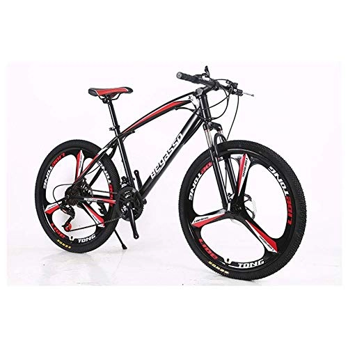 Vélos de montagnes : GUOCAO VTT Sports de plein air 66 cm avec fourche de suspension 2130 vitesses VTT avec frein à disque, cadre léger en acier à haute teneur en carbone (couleur : noir, taille : 30 vitesses)