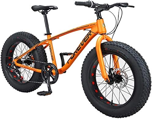 Vélos de montagnes : IMBM VTT Enfants, 20 Pouces 9 Vitesses Fat Tire Vélos Anti-Slip, Aluminium Cadre Double Frein à Disque de vélo, VTT Hardtail (Color : Beige)