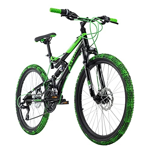 Vélos de montagnes : KS Cycling Crusher VTT pour garçon 24" Noir / Vert RH 41 cm