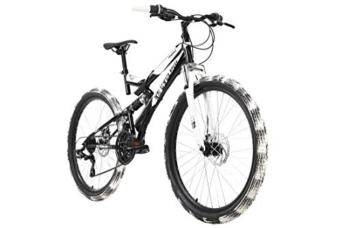 Vélos de montagnes : KS Cycling Mixte - VTT Fully ATB 26" Crusher Noir Blanc RH 46cm 26
