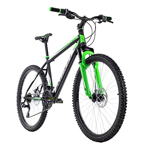 Vélos de montagnes : KS Cycling Mixte - VTT Hardtail 26" Xtinct Noir Vert RH 42cm 26