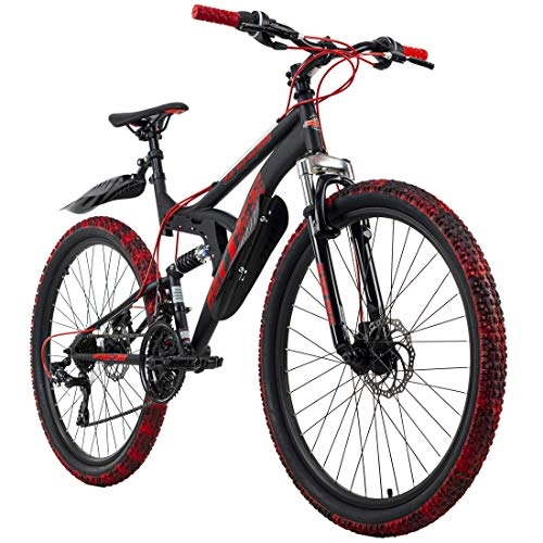 Vélos de montagnes : KS Cycling Mixte - Vélo VTT Fully 26" Bliss Pro Noir / Rouge RH 46cm 26