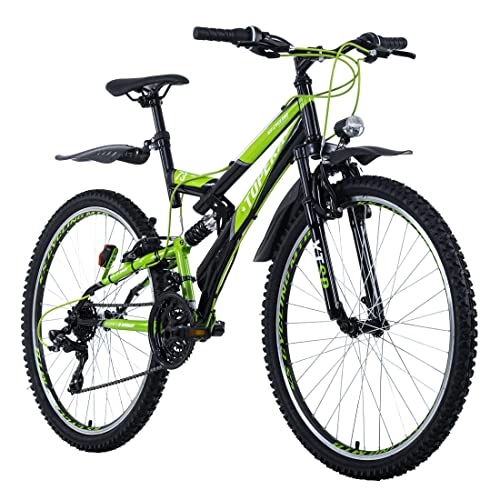 Vélos de montagnes : KS Cycling VTT 26" Topeka Noir et Vert RH 48 cm Mixte-Adulte, Zoll