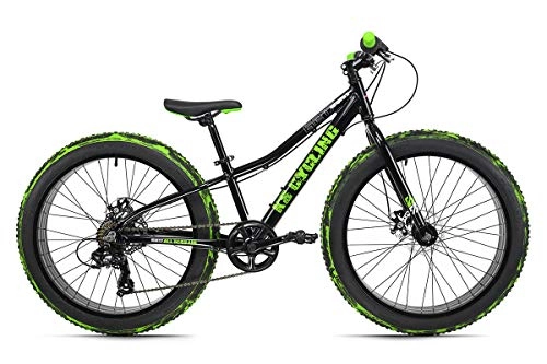 Vélos de montagnes : KS Cycling VTT Ado Fatbike 24'' Crusher Cadre en Aluminium Noir-Vert TC 30 cm
