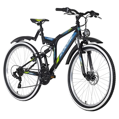 Vélos de montagnes : KS Cycling VTT ATB Fully Zodiac Noir / Vert RH Adulte Unisexe, 26 Zoll, 48 cm