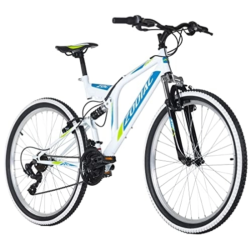 Vélos de montagnes : KS Cycling VTT Fully 26'' Zodiac Blanc / Vert RH 48 cm Adulte Unisexe, 26 Zoll