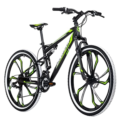 Vélos de montagnes : KS Cycling VTT Fully 27, 5" Scrawler Noir Vert RH 46 Adulte Unisexe, Zoll, 46 cm