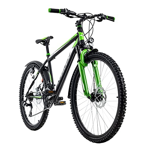 Vélos de montagnes : KS Cycling VTT Hardtail ATB 26" Xtinct Noir / Vert RH 46 cm Mixte-Adulte, Pouces