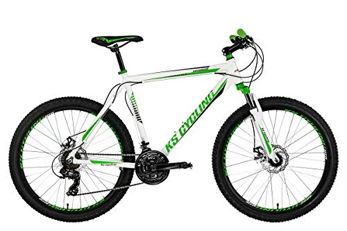 Vélos de montagnes : KS Cycling VTT Semi-Rigide 26'' Compound Blanc-Vert TC 48 cm Adulte Unisexe, 48