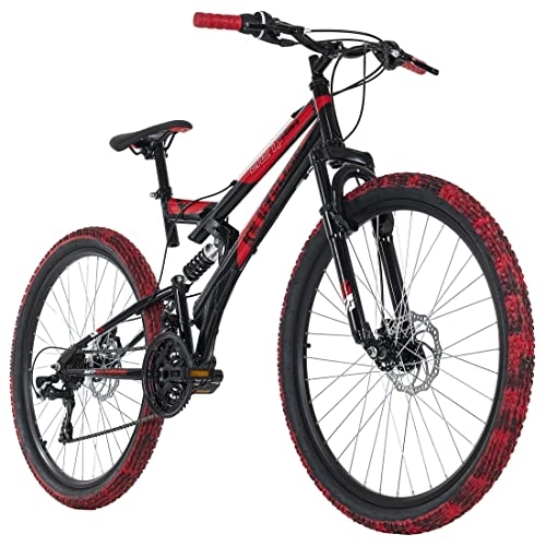 Vélos de montagnes : KS Cycling VTT Tout Suspendu 26" Crusher Noir-Rouge TC 44 cm