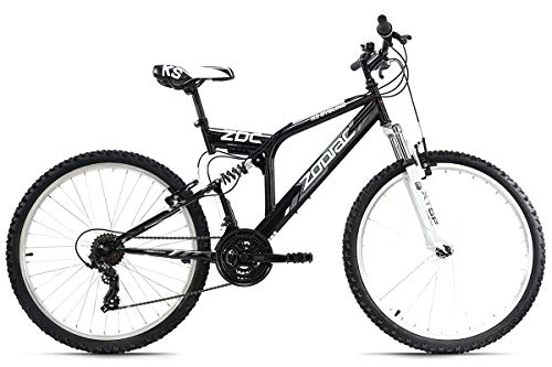Vélos de montagnes : KS Cycling VTT Tout Suspendu 26'' Zodiac Noir-Blanc TC 48 cm