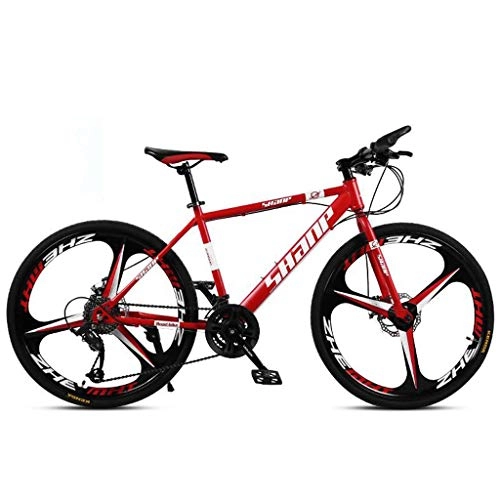 Vélos de montagnes : LDDLDG Vélo de montagne 26" Cadre léger en alliage d'aluminium 24 / 27 / 30 vitesses avant Suspension à disque (couleur : rouge, taille : 24 vitesses)