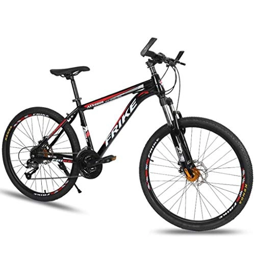 Vélos de montagnes : LDDLDG Vélo de montagne 26 pouces 21 vitesses Cadre léger en alliage d'aluminium Suspension à disque de frein (couleur : noir)